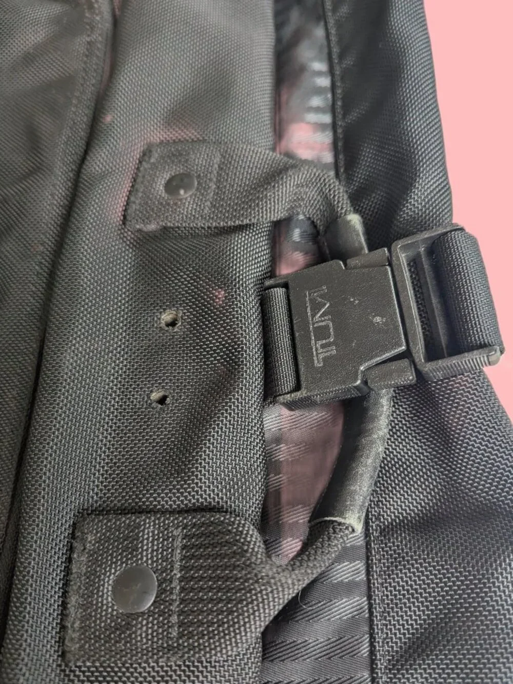 TUMI Black Nylon Folding Garment Carrier with Adjustable Shoulder Strap